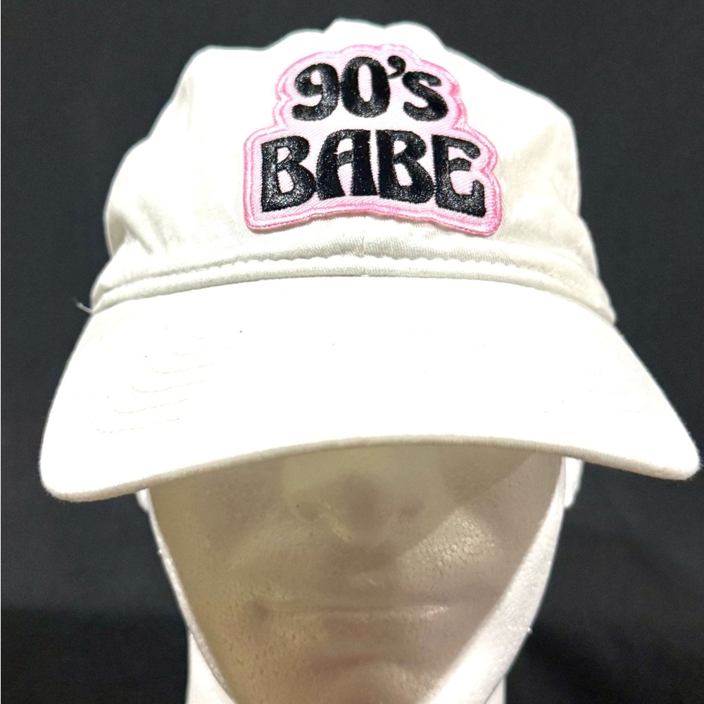 90's Babe White Cap with adjustable strap